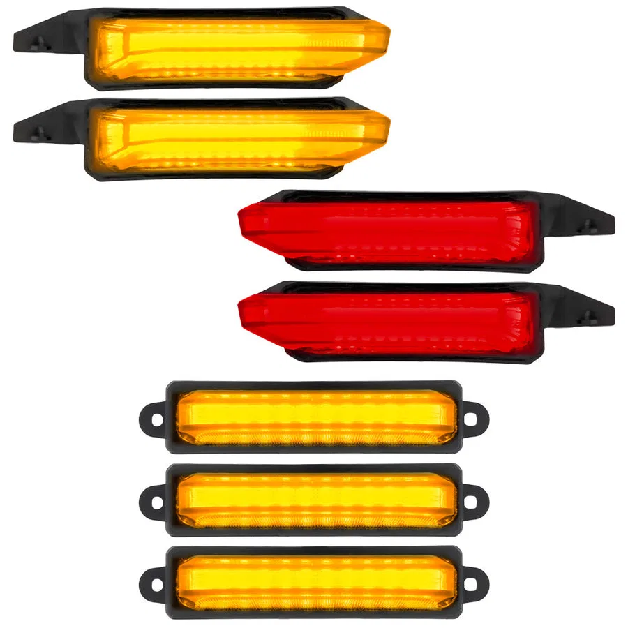 264339BK – RECON ACCESS Side Marker Light, Fender Mount/ Hood Mount ABS Plastic Lens Black Trim LED Running Lights Wi...